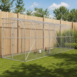 Against Wall Chicken Coop Silver 600 x 150 x 215 cm