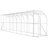 Against Wall Chicken Coop Silver 600 x 150 x 215 cm - Side View