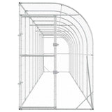 Against Wall Chicken Coop Silver 600 x 150 x 215 cm - Top-Down View