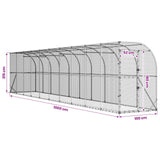 Against Wall Chicken Coop Silver 600 x 150 x 215 cm