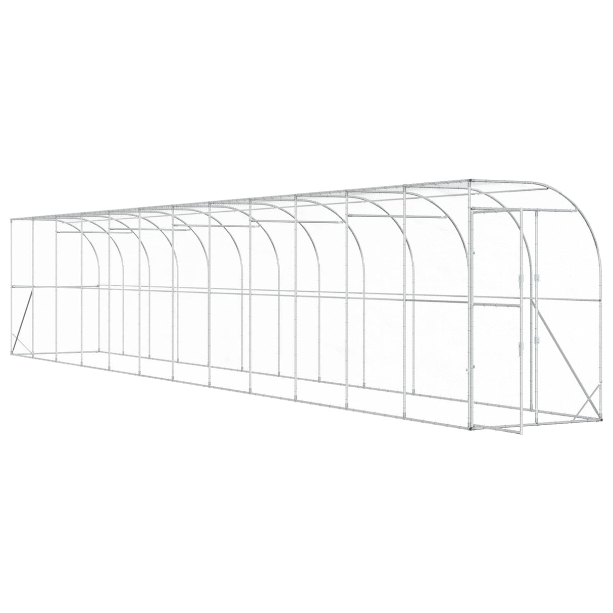 Against Wall Chicken Coop Silver 600 x 150 x 215 cm