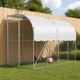 Against Wall Chicken Coop Silver 600 x 150 x 215 cm