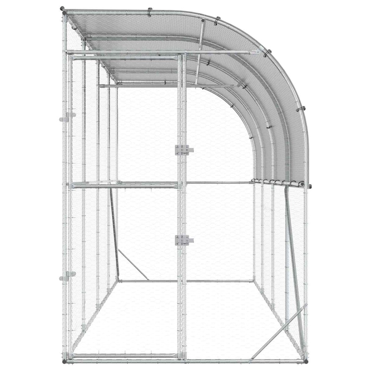 Against Wall Chicken Coop Silver 600 x 150 x 215 cm