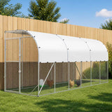 Against Wall Chicken Coop Silver 600 x 150 x 215 cm