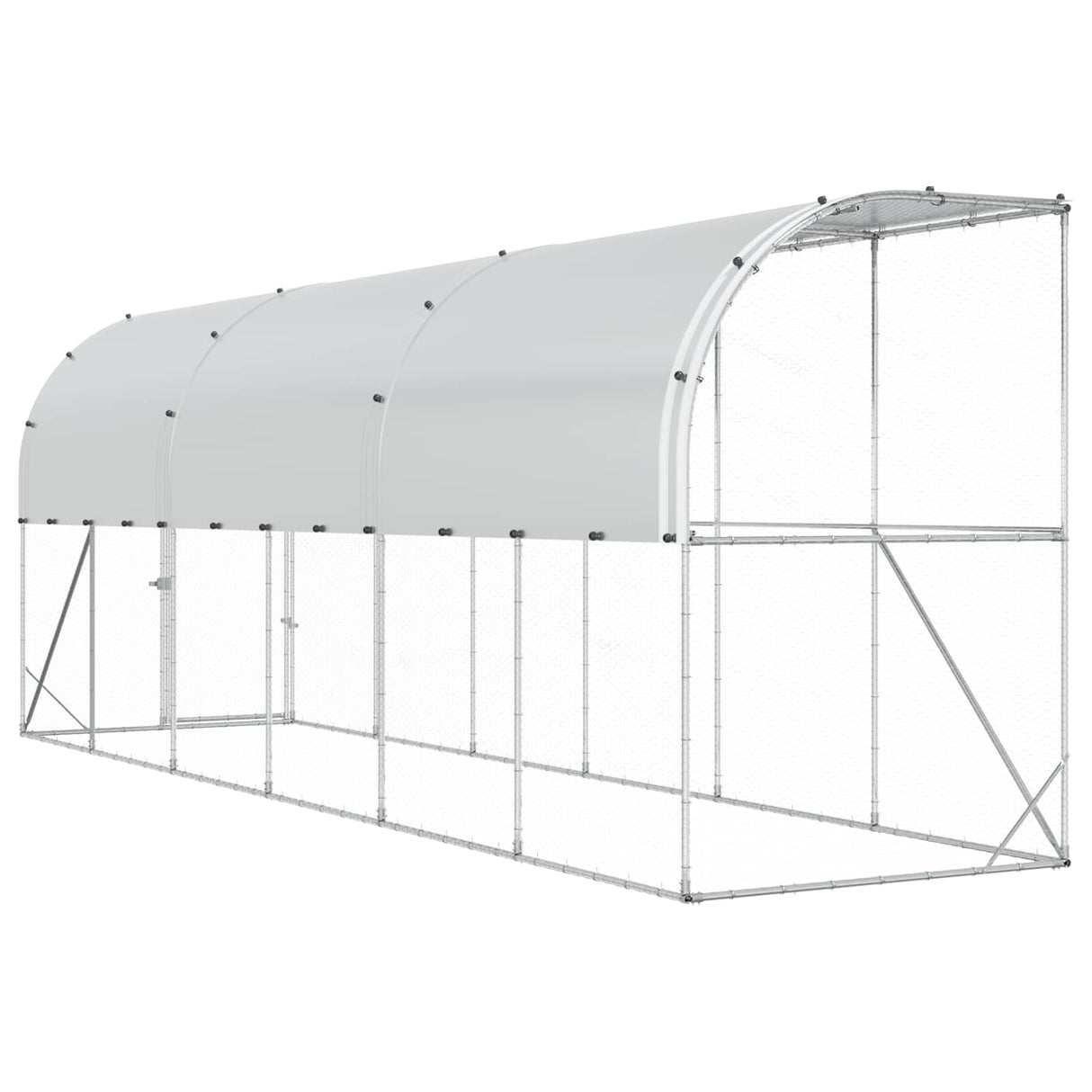 Against Wall Chicken Coop Silver 600 x 150 x 215 cm