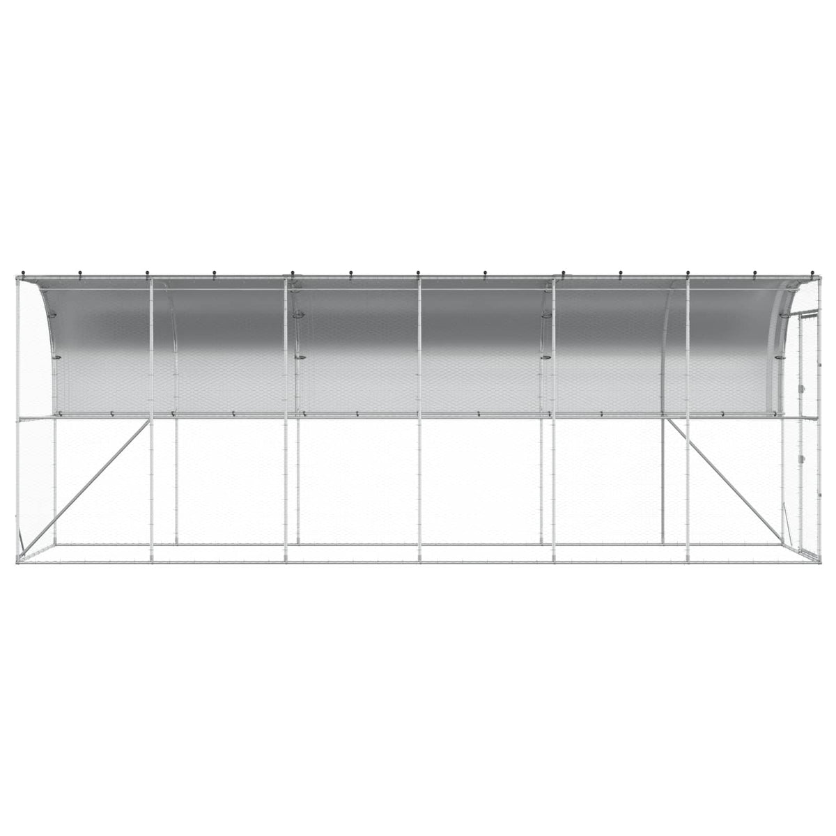 Against Wall Chicken Coop Silver 600 x 150 x 215 cm