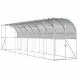 Against Wall Chicken Coop Silver 600 x 150 x 215 cm - Front View
