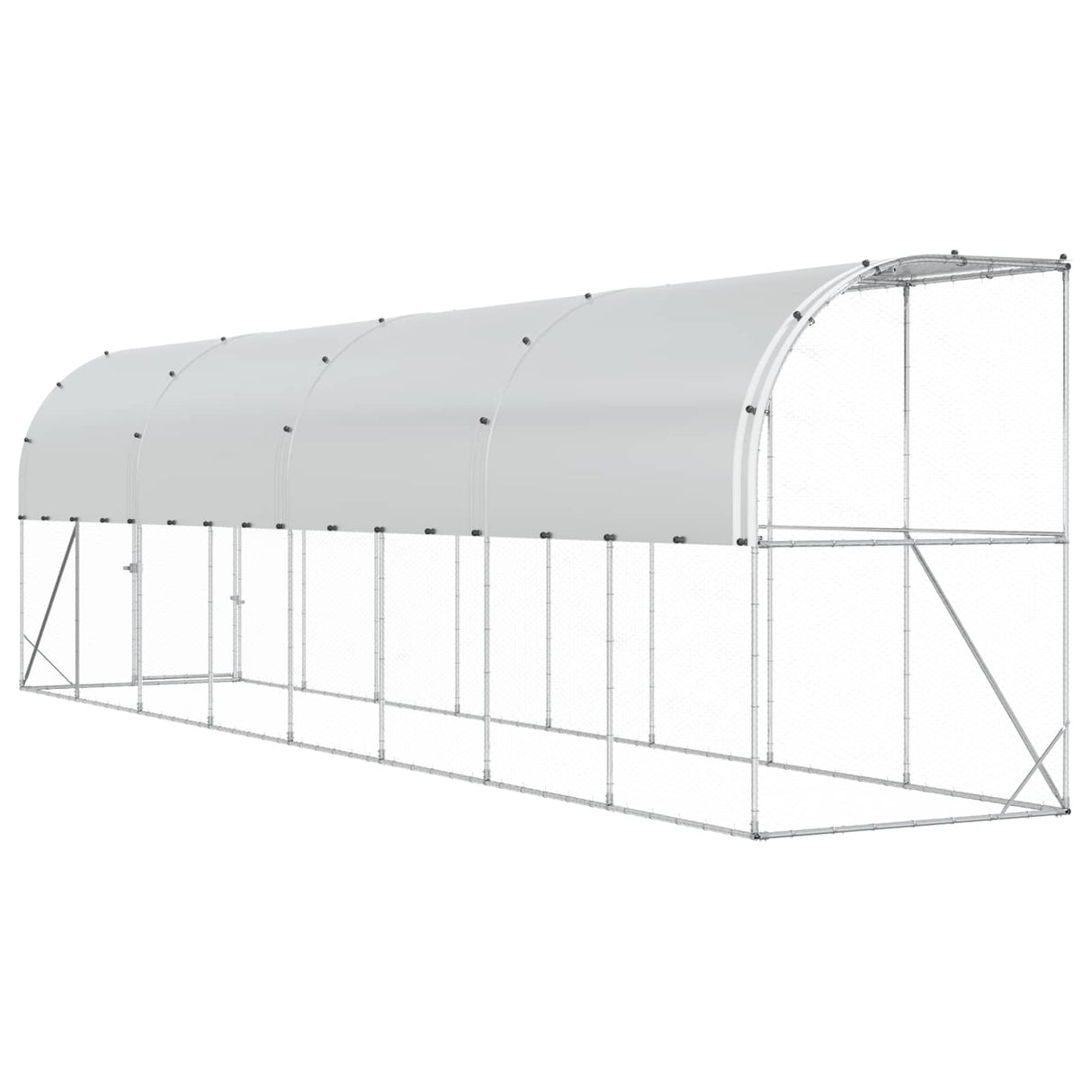Against Wall Chicken Coop Silver 600 x 150 x 215 cm