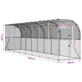 Against Wall Chicken Coop Silver 600 x 150 x 215 cm