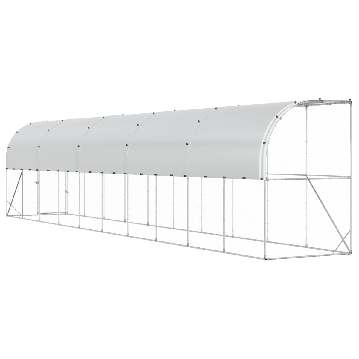 Against Wall Chicken Coop Silver 600 x 150 x 215 cm