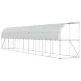 Against Wall Chicken Coop Silver 600 x 150 x 215 cm - Rear View