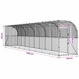 Against Wall Chicken Coop Silver 600 x 150 x 215 cm