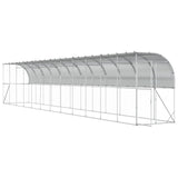 Against Wall Chicken Coop Silver 600 x 150 x 215 cm - Side View