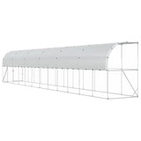 Against Wall Chicken Coop Silver 600 x 150 x 215 cm