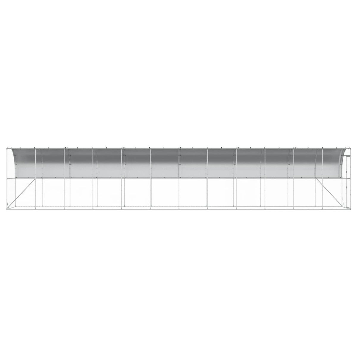 Against Wall Chicken Coop Silver 600 x 150 x 215 cm