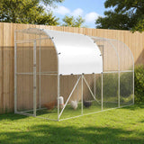 Against Wall Chicken Coop Silver 400 x 100 x 215 cm