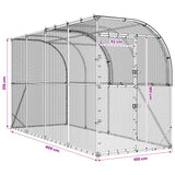 Against Wall Chicken Coop Silver 400 x 100 x 215 cm