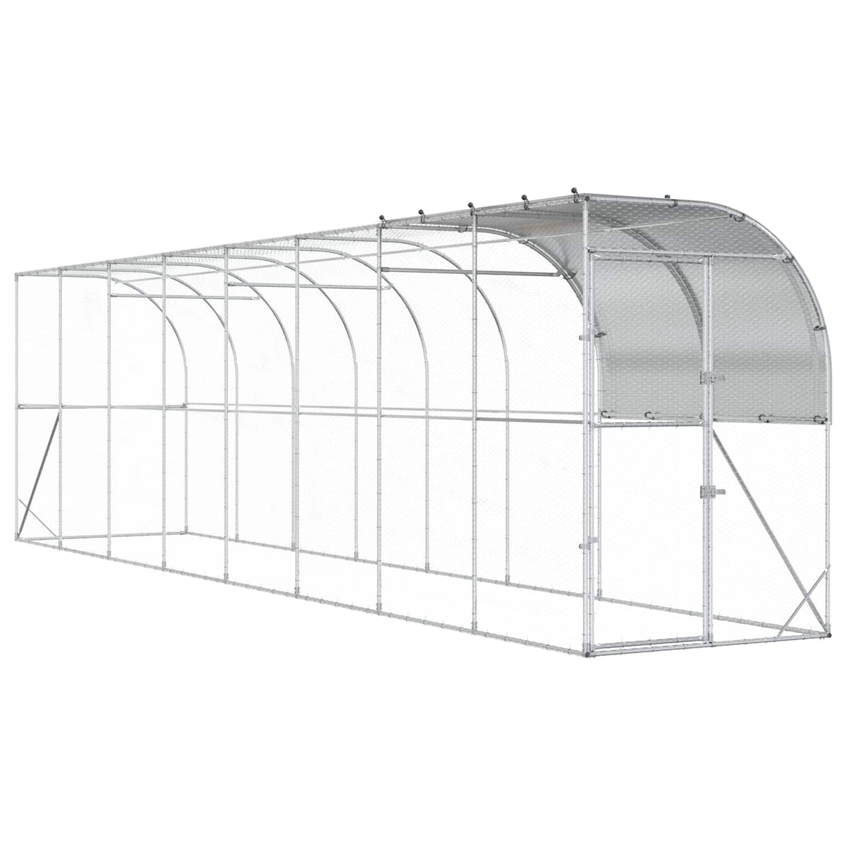 Against Wall Chicken Coop Silver 800 x 100 x 215 cm
