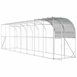 Against Wall Chicken Coop Silver 800 x 100 x 215 cm - Side View