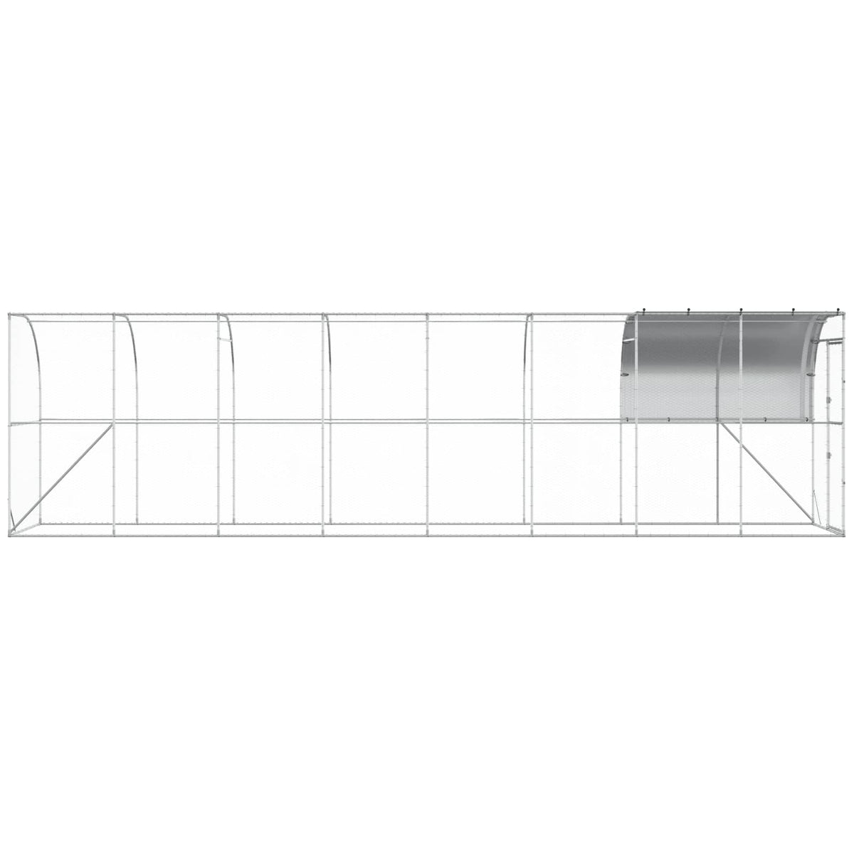 Against Wall Chicken Coop Silver 800 x 100 x 215 cm