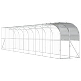 Against Wall Chicken Coop Silver 1000 x 100 x 215 cm