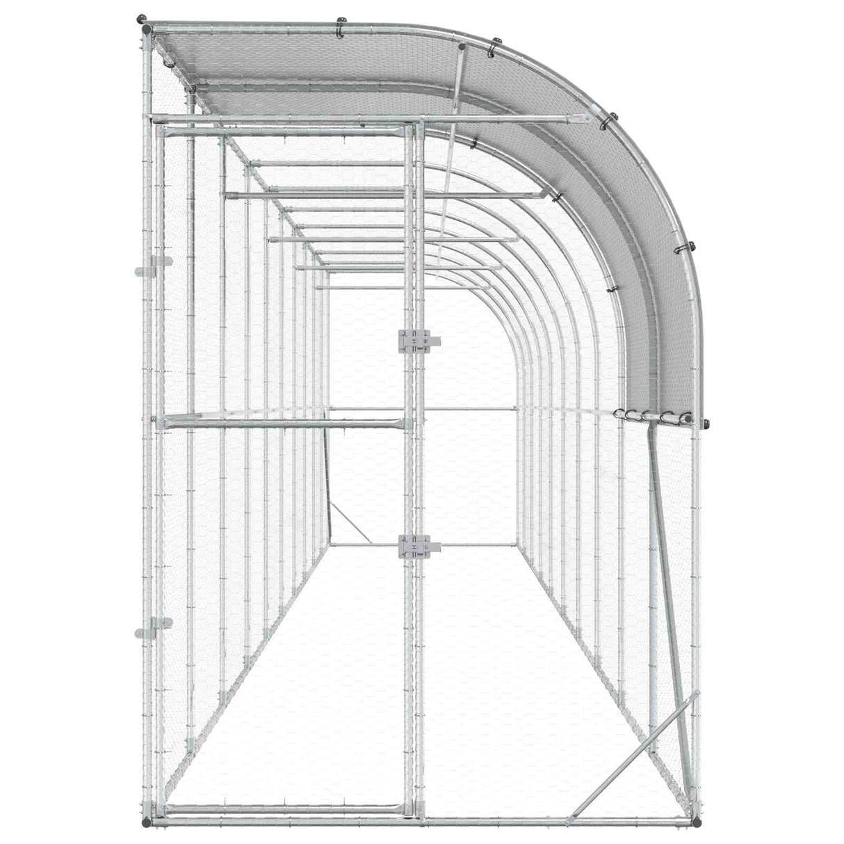 Against Wall Chicken Coop Silver 1000 x 100 x 215 cm