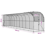 Against Wall Chicken Coop Silver 1000 x 100 x 215 cm