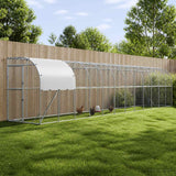 Against Wall Chicken Coop Silver 1200 x 100 x 215 cm