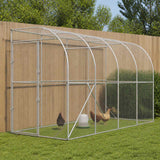 Against Wall Chicken Coop Silver 600 x 150 x 215 cm