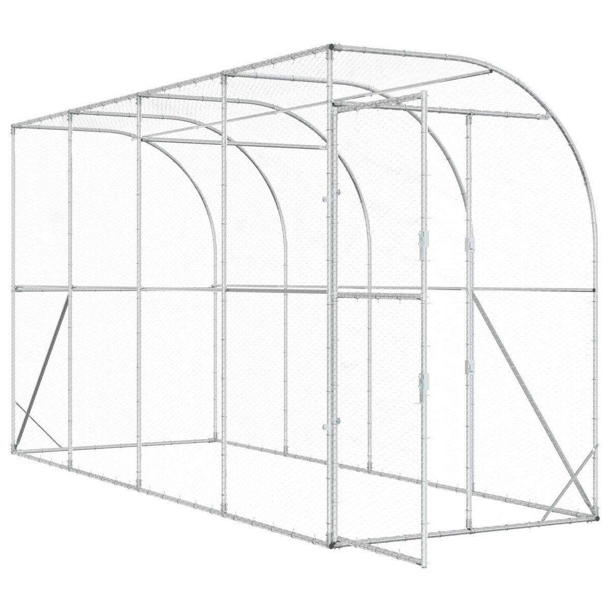 Against Wall Chicken Coop Silver 600 x 150 x 215 cm