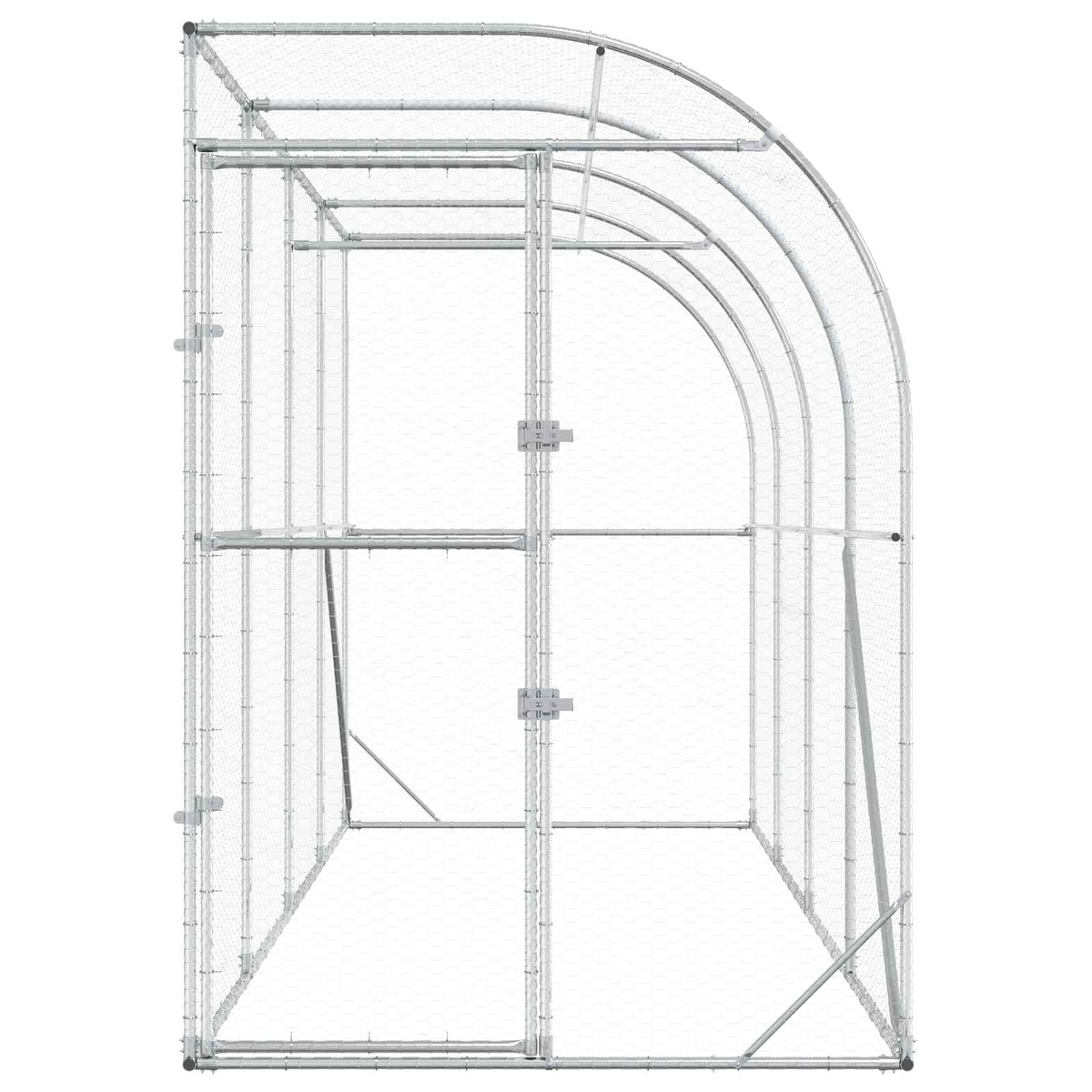 Against Wall Chicken Coop Silver 600 x 150 x 215 cm