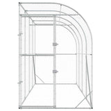 Against Wall Chicken Coop Silver 600 x 150 x 215 cm - Top-Down View