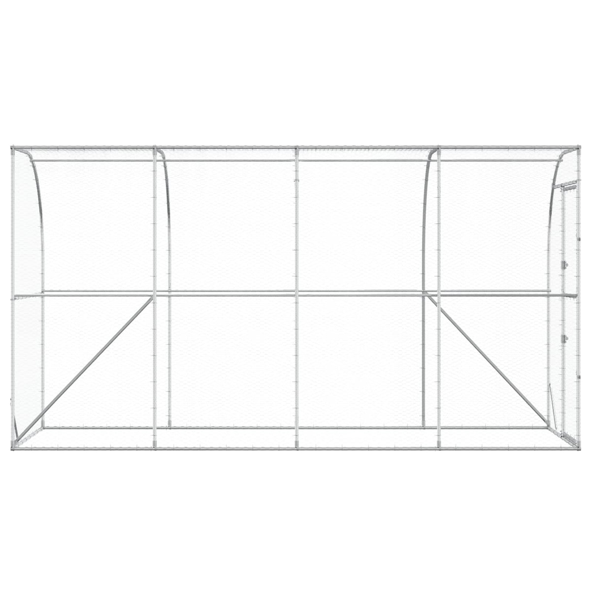 Against Wall Chicken Coop Silver 600 x 150 x 215 cm