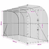 Against Wall Chicken Coop Silver 600 x 150 x 215 cm - Low Angle