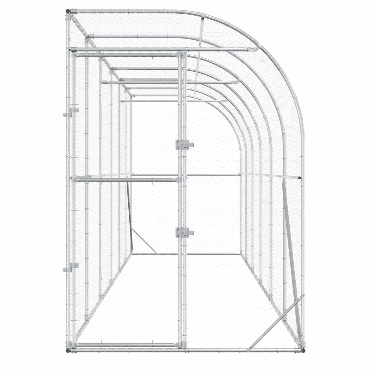 Against Wall Chicken Coop Silver 600 x 150 x 215 cm