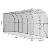 Against Wall Chicken Coop Silver 600 x 150 x 215 cm