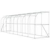 Against Wall Chicken Coop Silver 600 x 150 x 215 cm - Rear View