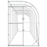 Against Wall Chicken Coop Silver 600 x 150 x 215 cm - Top-Down View