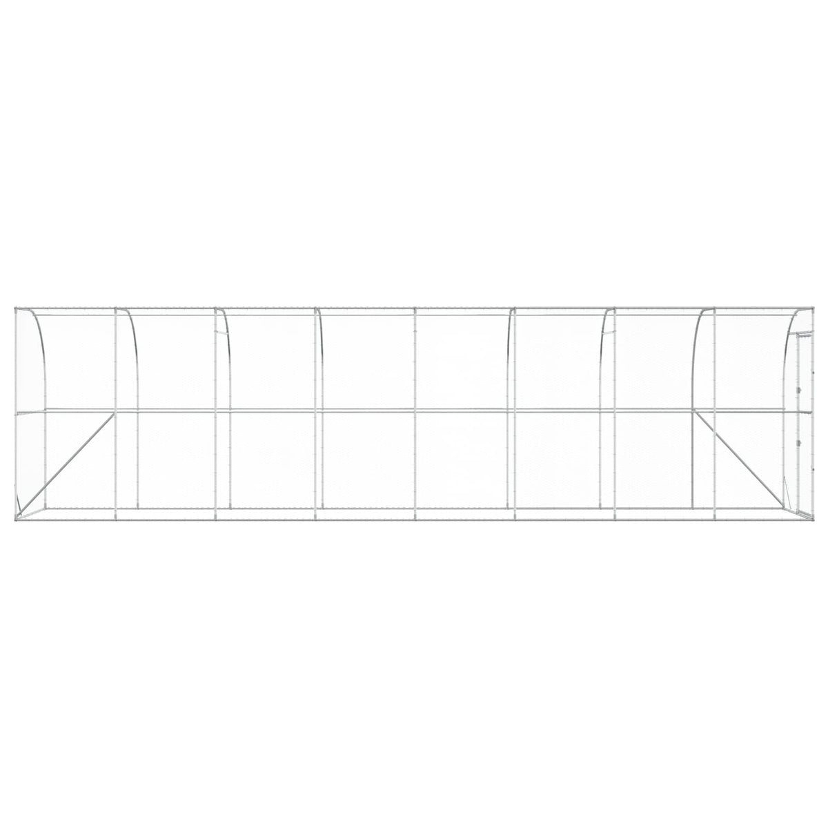 Against Wall Chicken Coop Silver 600 x 150 x 215 cm