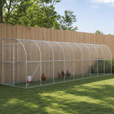 Against Wall Chicken Coop Silver 600 x 150 x 215 cm