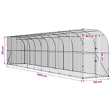 Against Wall Chicken Coop Silver 600 x 150 x 215 cm
