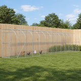 Against Wall Chicken Coop Silver 600 x 150 x 215 cm