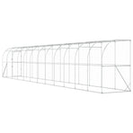 Against Wall Chicken Coop Silver 600 x 150 x 215 cm