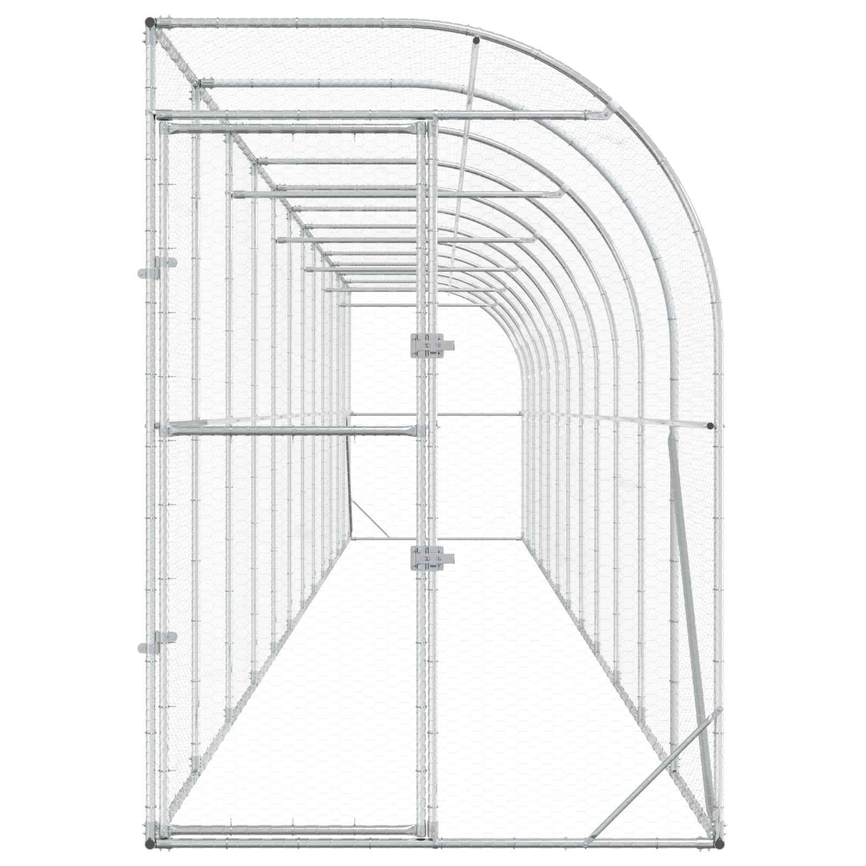 Against Wall Chicken Coop Silver 600 x 150 x 215 cm