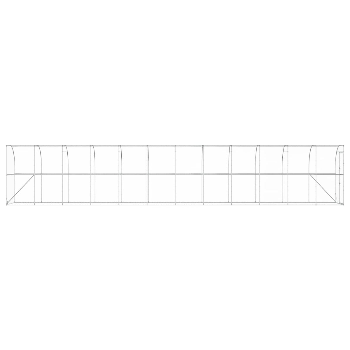 Against Wall Chicken Coop Silver 600 x 150 x 215 cm