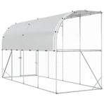 Against Wall Chicken Coop Silver 600 x 150 x 215 cm