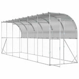 Against Wall Chicken Coop Silver 600 x 150 x 215 cm - Side View