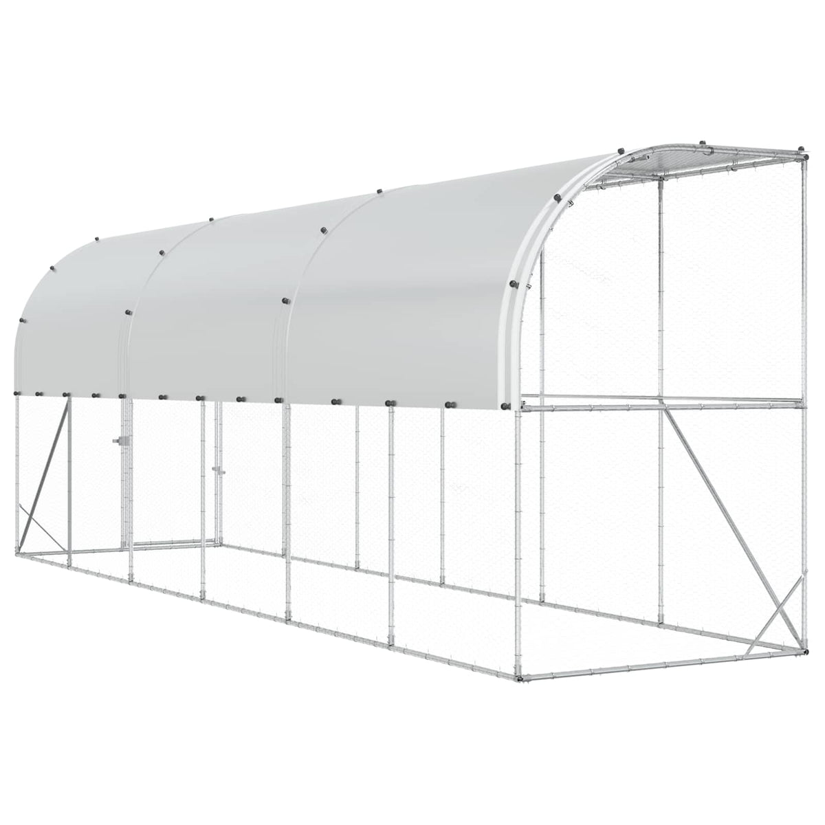 Against Wall Chicken Coop Silver 600 x 150 x 215 cm
