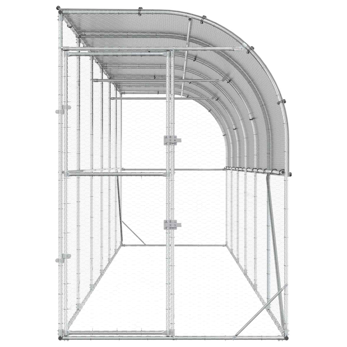 Against Wall Chicken Coop Silver 600 x 150 x 215 cm