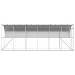 Against Wall Chicken Coop Silver 600 x 150 x 215 cm